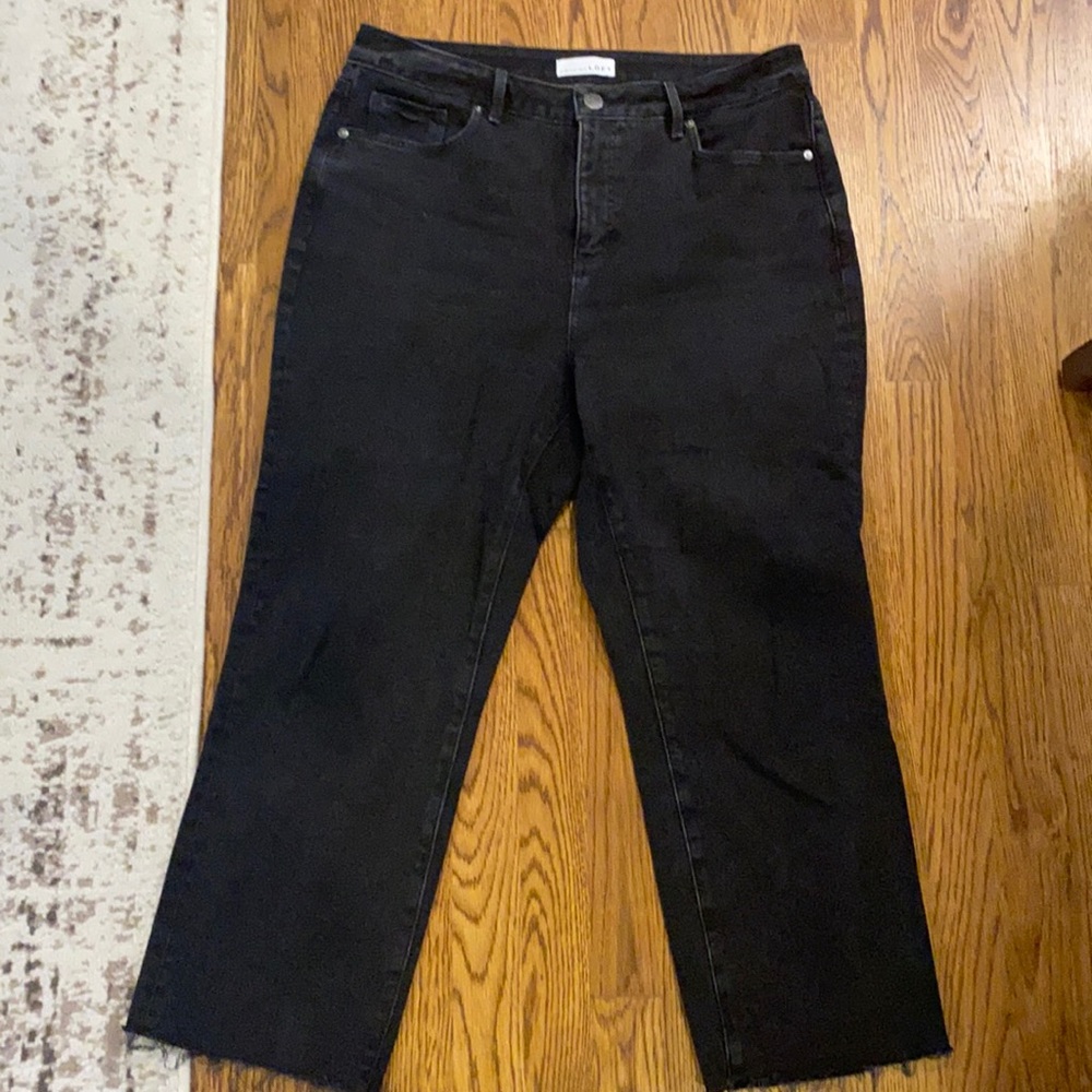 Loft Curvy High Waist Straight Crop Jeans